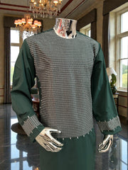 XL Emerald Green Afghan Parahan Tumban | Traditional Cotton-Blend Men’s Outfit | Luqmaan Boutique