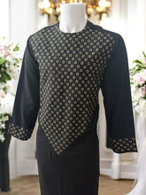 Men’s Black Parahan Tumban with Gold Embroidery Large