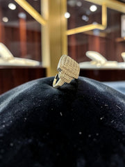 925 Sterling Silver Baguette-Cut Square Statement Ring – Size 10. 041