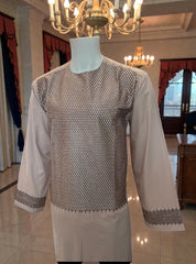 Medium Rose Afghan Parahan Tunban for Men with Machine Embroidery