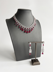 Elegant Teardrop Crystal Necklace & Earrings Set – 6 Colors