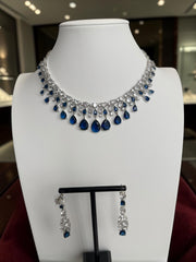 Elegant Teardrop Crystal Necklace & Earrings Set – 6 Colors