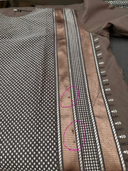 Small Taupe Brown Embroidered Men’s Parahan Tunban Yakhandozi – Premium Traditional Kandahari Yakhan