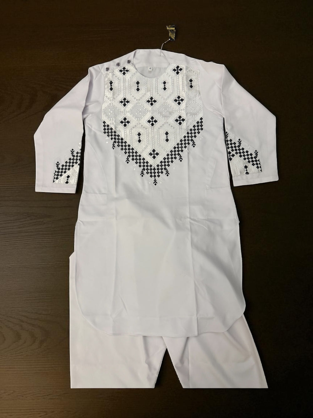 6-Year-Old Boys White Parahan Tumban