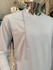 Men’s White Qasimi Design Parahan Tunban – Traditional Afghan 2-Piece Outfit | Small–XXL