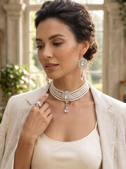 2-Piece Beaded Choker Necklace & Earrings Set – 7 Color Options