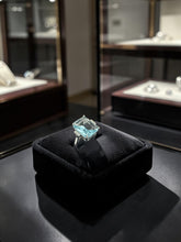 Elegant Emerald Cut Sky Blue Zircon Cocktail Ring for Women – Silver Plated Statement Engagement & Wedding Ring S6