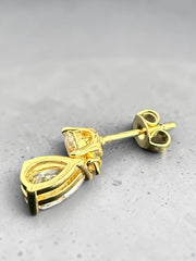 1 CT Certified Pear-Cut Moissanite Drop Earrings – D Color VVS1, Gold or Silver Plated
