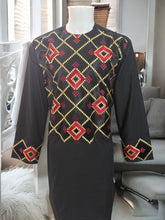 Afghan Parahan Tunban for Men Machine Embroidered Black Red Gold Traditional Wear Large