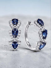 Emerald Earrings – Pear Cut Zircon Hoop Earrings for Women | Gold & Silver Plated Bridal Hoops