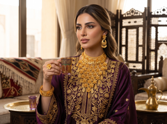24K Gold-Plated Floral Bridal Jewelry Set – Necklace, Earrings, Bracelet & Ring 039