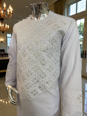 Medium Men’s White Afghan Groom Outfit – 3-Piece Elegant Set