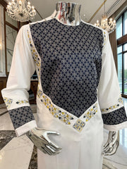 Small Off White Afghan Parahan Tunban Set – Premium Hand Embroidery Traditional Men’s Outfit with Matching Chadder Patto