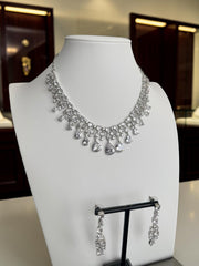 Elegant Teardrop Crystal Necklace & Earrings Set – 6 Colors