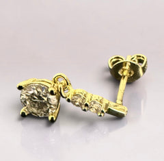 0.5 CT Moissanite Drop Earrings – Gold & Silver Tone, S925 Posts, D Color VVS1