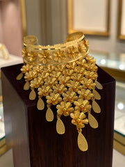 24K Gold-Plated Floral Bridal Jewelry Set – Necklace, Earrings, Bracelet & Ring 039