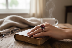 Ruby Red Turkish Eagle Ring – Ottoman Style Statement Ring