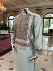 Men’s Parahan Tunban with Premium Geometric Embroidery Small