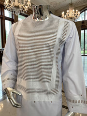 Large White Afghan Parahan Tunban for Men – Premium Machine Embroidered Outfit