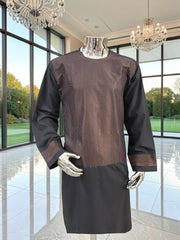 X-Large Men’s Black & Copper Embroidered Parahan Tunban – Extra Large 7225