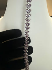Lavender Crystal Bracelet for Women – Silver Tone Statement Bracelet – Elegant Gift Jewelry 7247