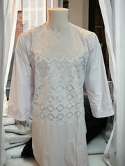 Afghan Traditional Parahan Tunban Kameese Shalwar White Small
