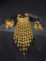 24K Gold-Plated Arab Middle Eastern Indian Pakistani Afghan Bridal Jewelry Set 038