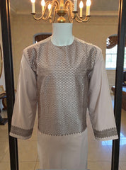 Medium Rose Afghan Parahan Tunban for Men with Machine Embroidery