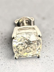 1 CT Cushion-Cut Moissanite Stud Earrings, D Color VVS1 Diamond Alternative, Gold or Silver-Plated Bridal Jewelry Gift