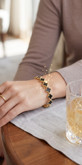 Gold Base Clover Floral Bracelet – 6 Color Options | Luxury LED Jewelry Box