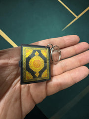 Mini Holy Quran Keychain – Complete Quran Arabic Text | Car Hanging Islamic Gift | 2 different covers