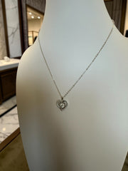Heart Moissanite Necklace for Women – Genuine Moissanite Pendant, GRA Certificate Included, High-Quality Brass, Silver-Tone Chain, Gift Box Included 7057