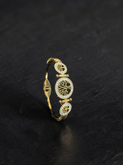 Tree of Life Gold-Tone Crystal Bracelet for Women – Hinged Statement Bangle 8022