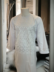 Afghan Traditional Parahan Tunban Kameese Shalwar White Small