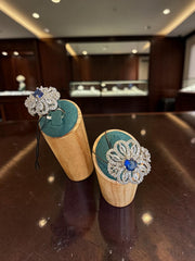 American Diamond Statement Ring – Floral Crystal Cocktail Ring, 6 Colors, Adjustable Size, Gift Box Included