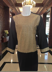 X-Large Black Afghan Parahan Tunban for Men with Machine Embroidery