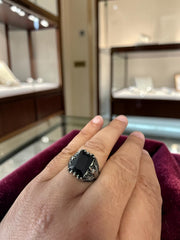 Midnight Black Turkish Eagle Ring – Vintage Ottoman Style Ring