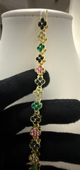 Gold Base Clover Floral Bracelet – 6 Color Options | Luxury LED Jewelry Box