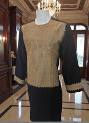 X-Large Black Afghan Parahan Tunban for Men with Machine Embroidery