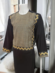 Afghan Traditional Kameese Shalwar with Machine Khamakdozi Embroidery – Small