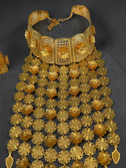 24K Gold-Plated Arab Middle Eastern Indian Pakistani Afghan Bridal Jewelry Set 038