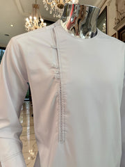 Large White Qasimi Design Parahan Tunban – Premium Afghan Traditional Menswear