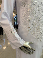 Medium Men’s White Afghan Groom Outfit – 3-Piece Elegant Set