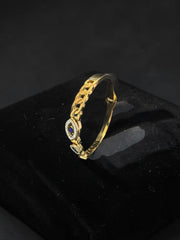 Gold-Tone Stainless Steel Evil Eye Bangle for Women 8024