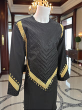 Men’s Black Designer Parahan Tumban with Gold Embroidery | Luxury Afghan Traditional Outfit – XL