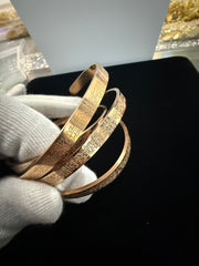 Rose Gold Arabic Calligraphy Cuff Bracelet – Engraved Open Cuff Bangle – Unisex 7171