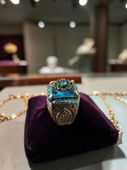 Luqmaan Jewelry Blue Stone Turkish Style Ring