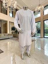 X-Large Afghan Parahan Tunban with Shesha Mirror Work – White