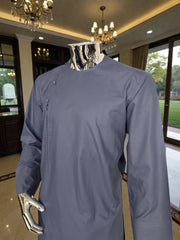 Small Afghan Parahan Tunban for Men – Premium Blue Grey color Qasimi Design