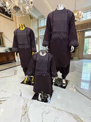 Deep Plum Boys Afghan Parahan Tunban Set | Luxury Embroidered Traditional Afghan Wear for Kids (1–12 Years)